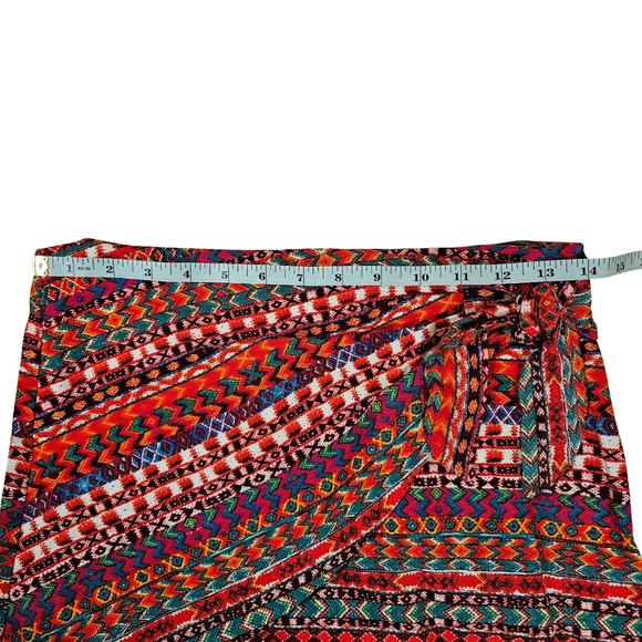 Zara Girls Wrap Front Skirt, 13/14, Red Multi Color - Picture 7 of 8